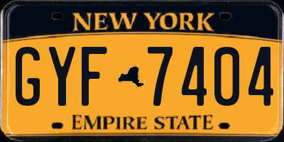 NY license plate GYF7404
