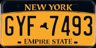 NY license plate GYF7493