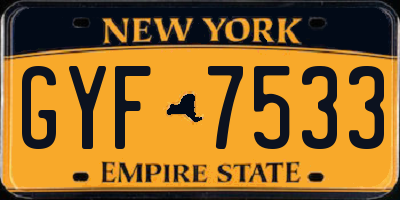 NY license plate GYF7533