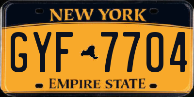 NY license plate GYF7704