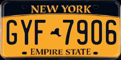 NY license plate GYF7906