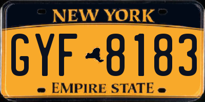 NY license plate GYF8183