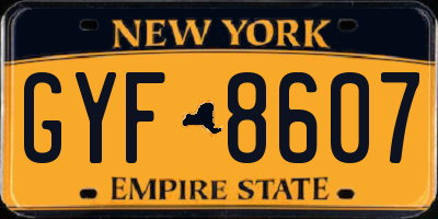 NY license plate GYF8607