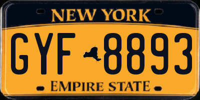 NY license plate GYF8893