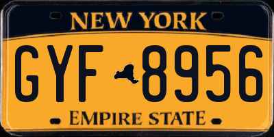 NY license plate GYF8956