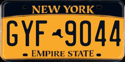 NY license plate GYF9044