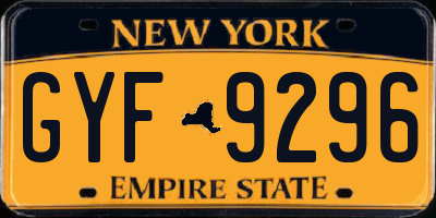 NY license plate GYF9296