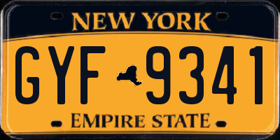NY license plate GYF9341