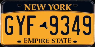 NY license plate GYF9349
