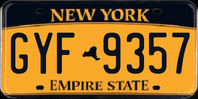 NY license plate GYF9357