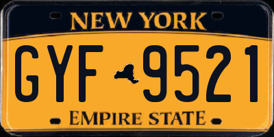 NY license plate GYF9521