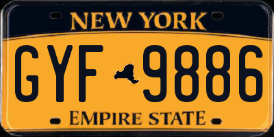 NY license plate GYF9886