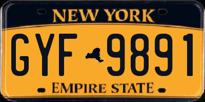 NY license plate GYF9891