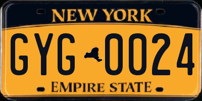 NY license plate GYG0024