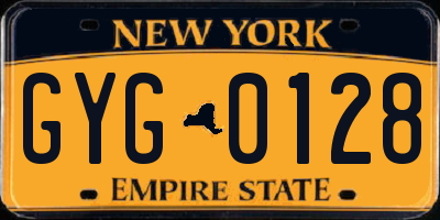 NY license plate GYG0128