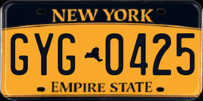 NY license plate GYG0425