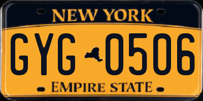 NY license plate GYG0506