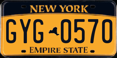 NY license plate GYG0570