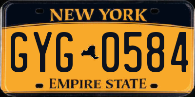 NY license plate GYG0584