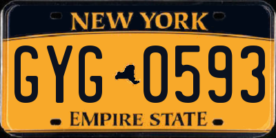 NY license plate GYG0593