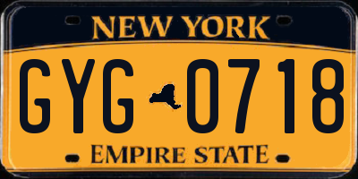 NY license plate GYG0718