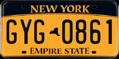 NY license plate GYG0861