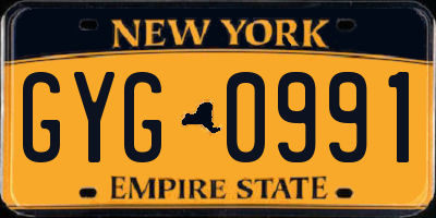 NY license plate GYG0991