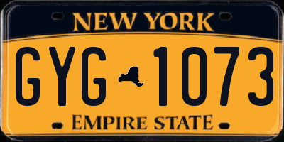 NY license plate GYG1073