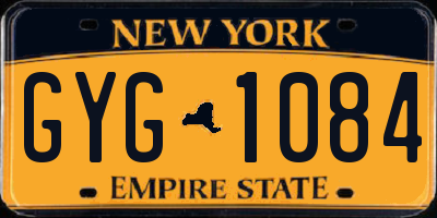 NY license plate GYG1084