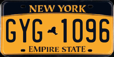 NY license plate GYG1096