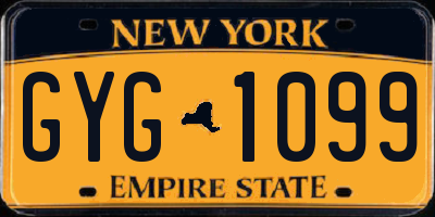NY license plate GYG1099