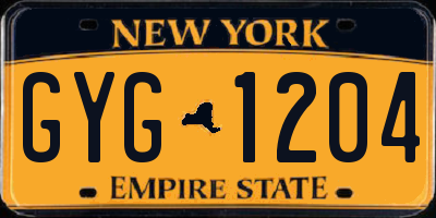 NY license plate GYG1204