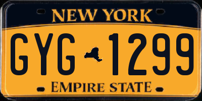 NY license plate GYG1299