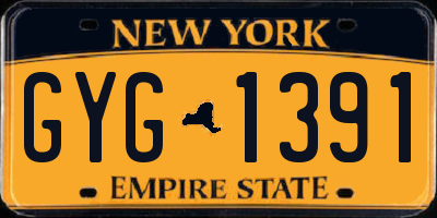 NY license plate GYG1391