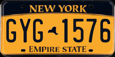 NY license plate GYG1576