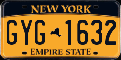 NY license plate GYG1632