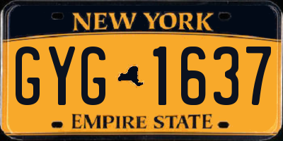 NY license plate GYG1637