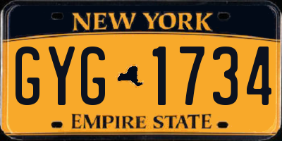 NY license plate GYG1734