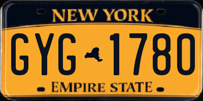 NY license plate GYG1780