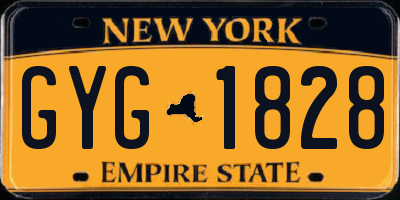 NY license plate GYG1828