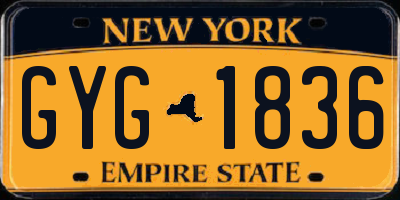 NY license plate GYG1836