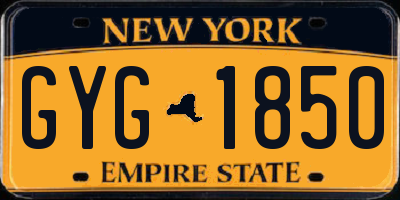 NY license plate GYG1850