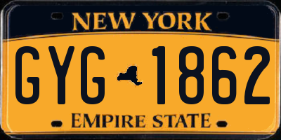 NY license plate GYG1862