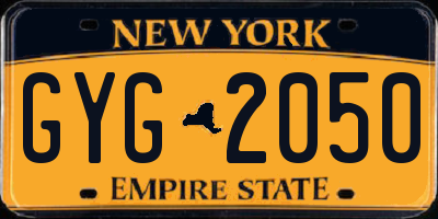 NY license plate GYG2050