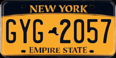 NY license plate GYG2057