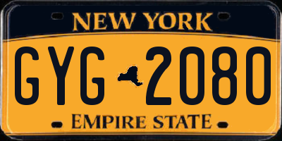 NY license plate GYG2080