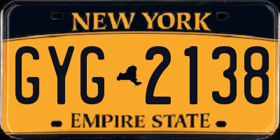 NY license plate GYG2138
