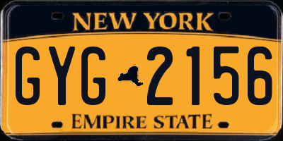 NY license plate GYG2156