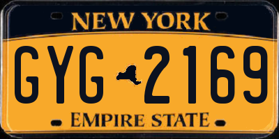 NY license plate GYG2169