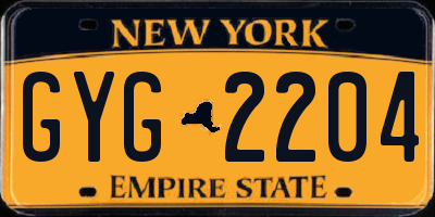 NY license plate GYG2204